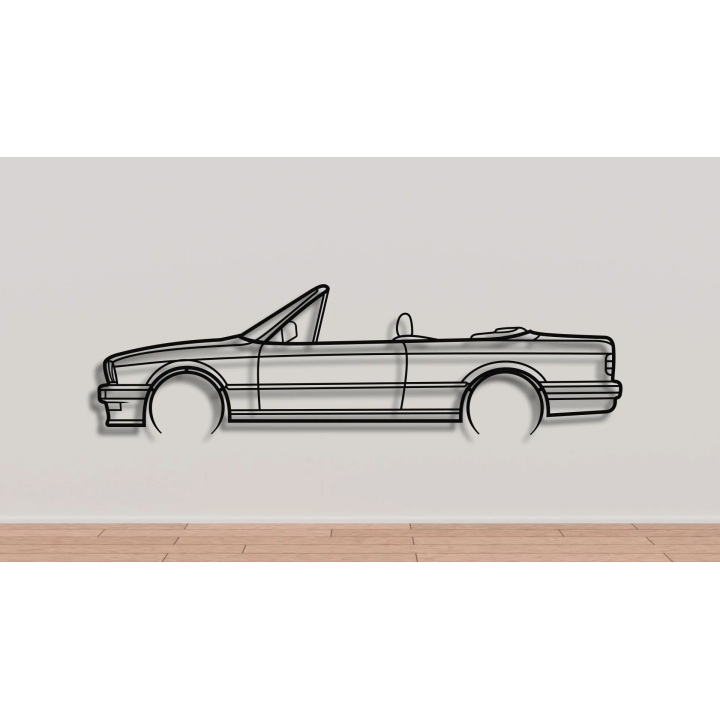 3 series BMW E30 cabrio full silhouette