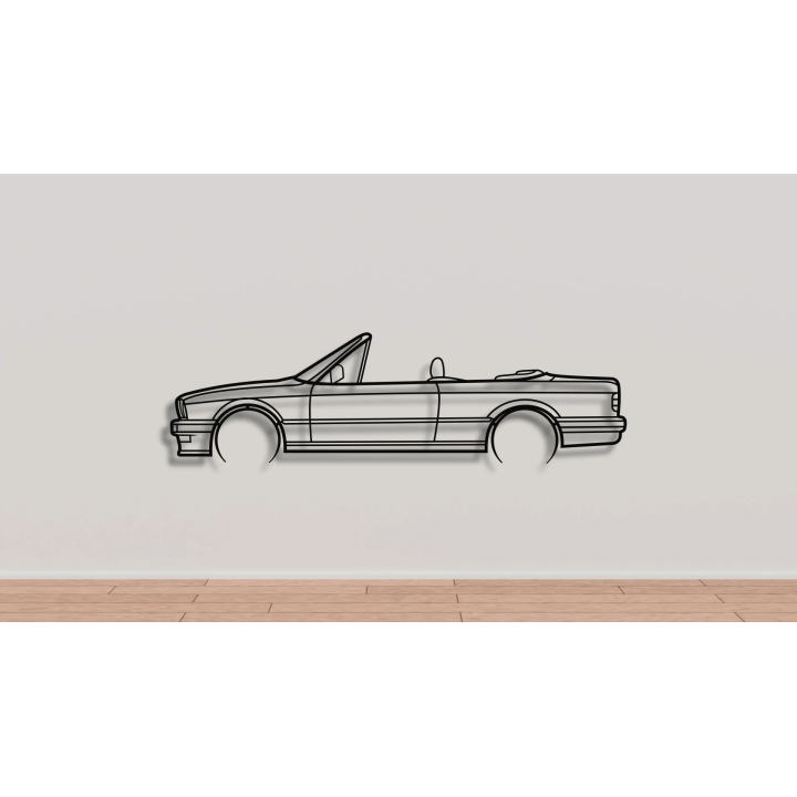 3 series BMW E30 cabrio full silhouette