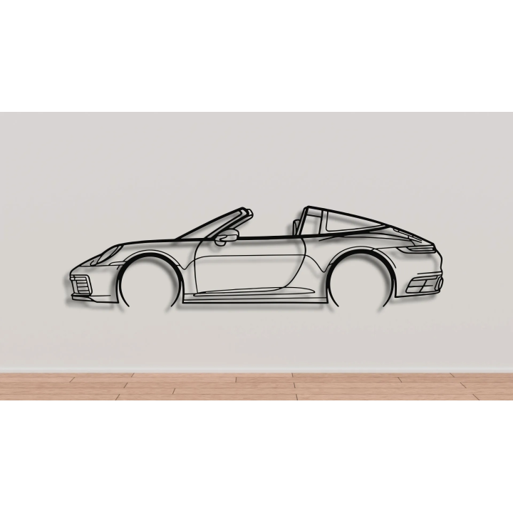 Porsche 911 992 Targa full silhouette