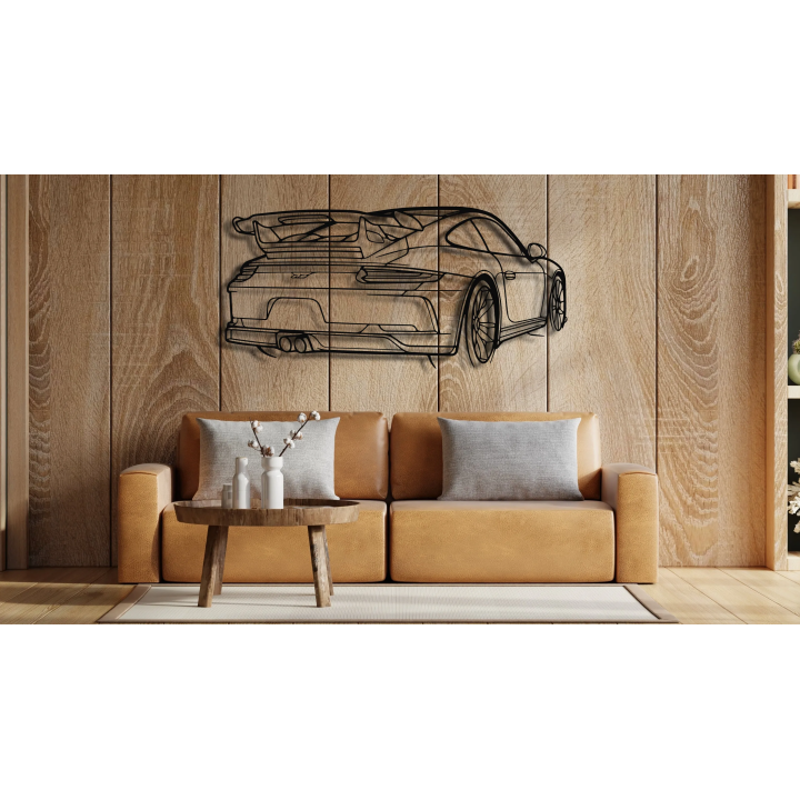 Porsche 911 991 GT3 back angle silhouette