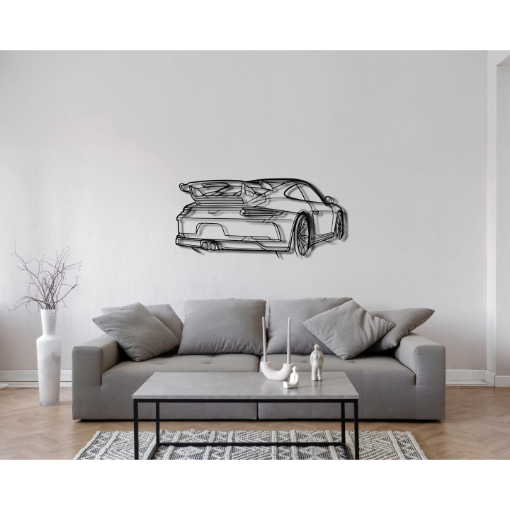 Porsche 911 991 GT3 back angle silhouette