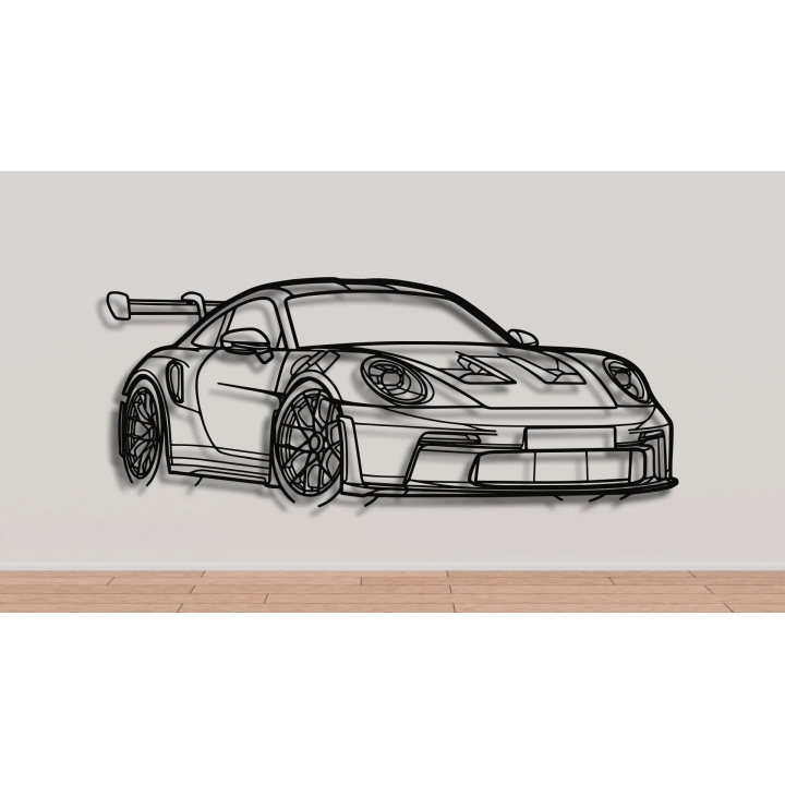 Porsche 911 992 GT3 RS angled silhouette