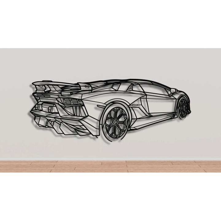 Lamborghini Aventador SVJ roadster rear angled silhouette