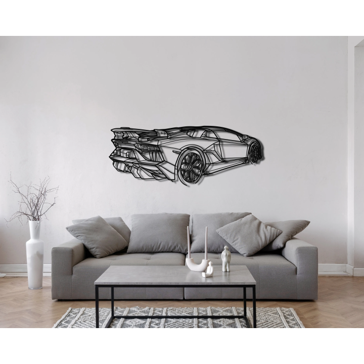 Lamborghini Aventador SVJ roadster rear angled silhouette