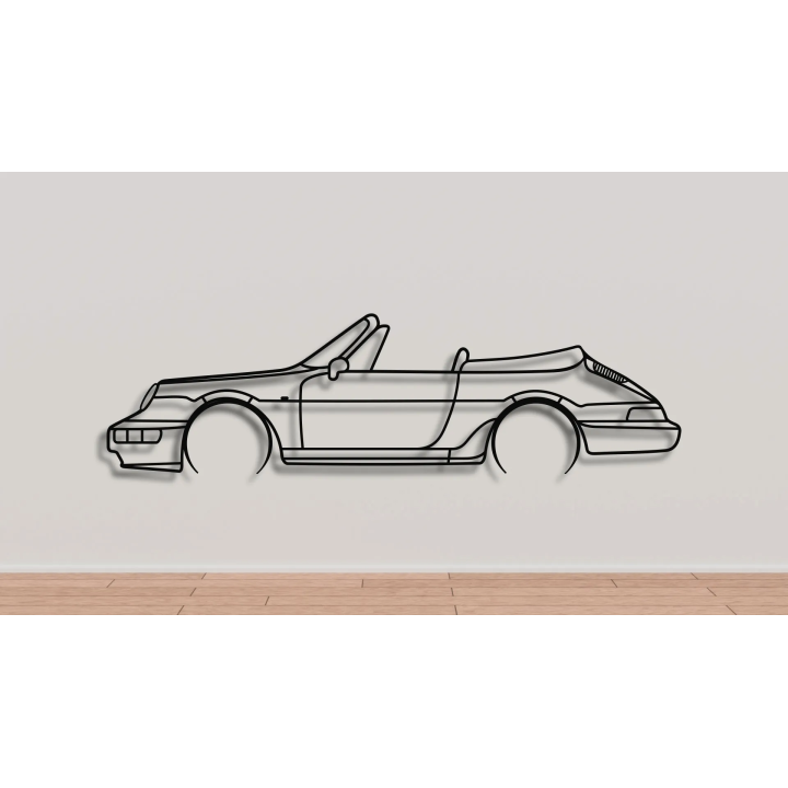 Porsche 911 964 cabrio full silhouette