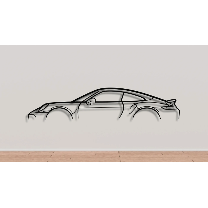 Porsche 911 992 turbo S simple silhouette