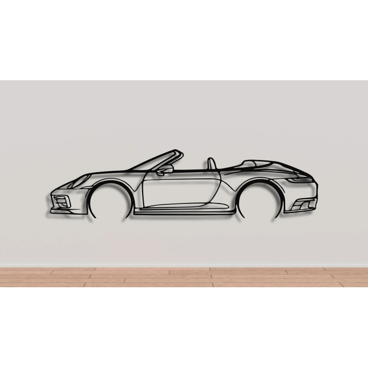 Porsche 911 992 convertible full silhouette