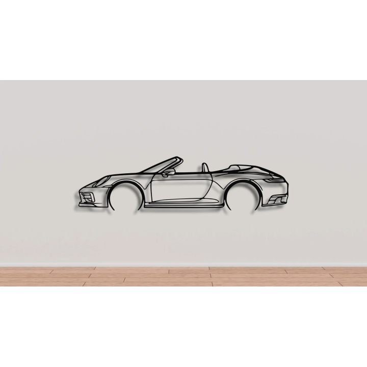 Porsche 911 992 convertible full silhouette