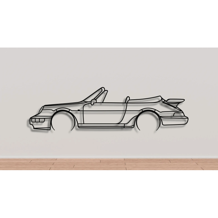 Porsche 911 964 cabrio with spoiler full silhouette