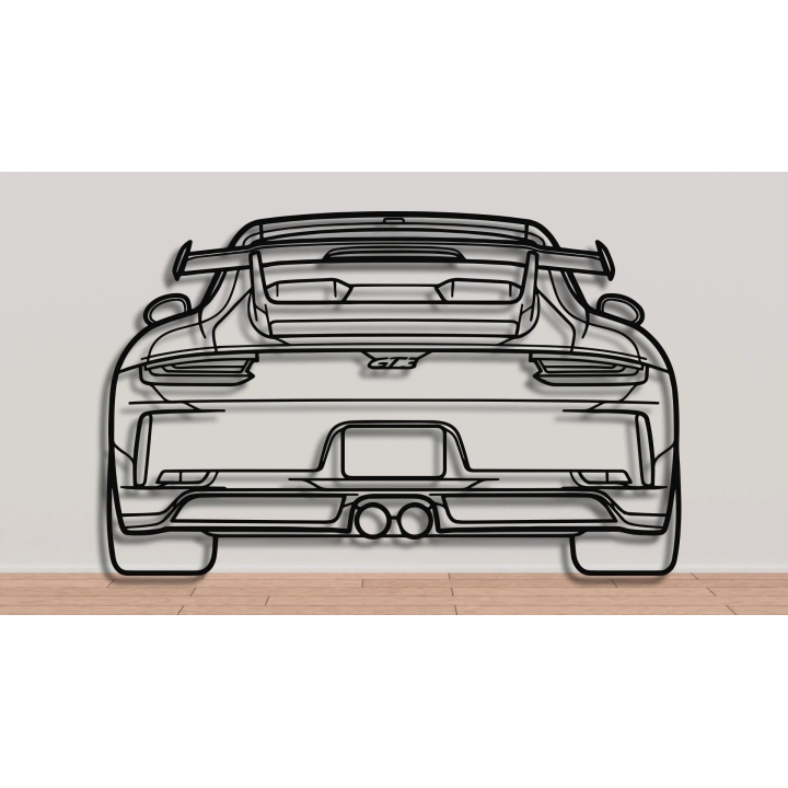 Porsche 911 991 GT3 rear silhouette