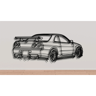Nissan Skyline GTR R34 rear angled silhouette