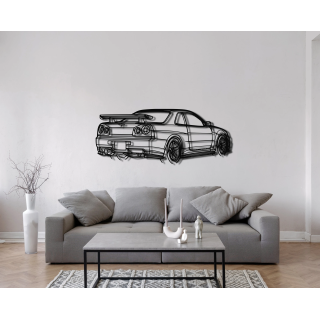 Nissan Skyline GTR R34 rear angled silhouette