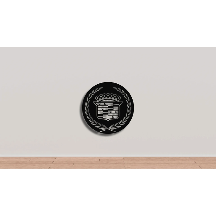 Cadillac round cortensteel sign