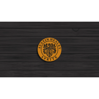 Austin Healey Sprite round cortensteel sign