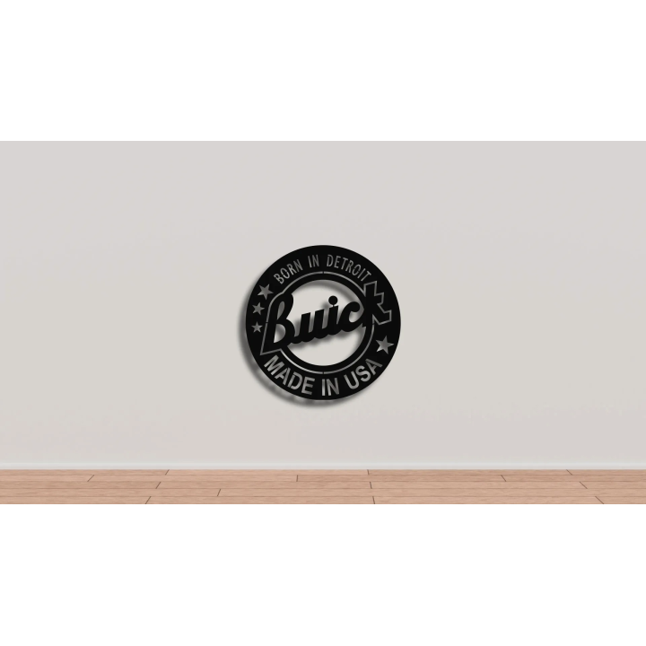Buick round cortensteel sign