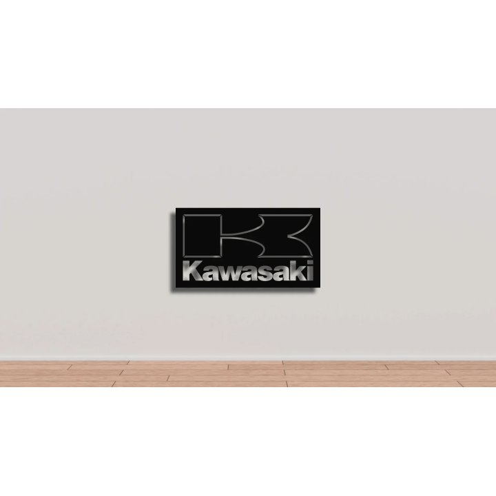 Kawasaki rectangular cortensteel sign