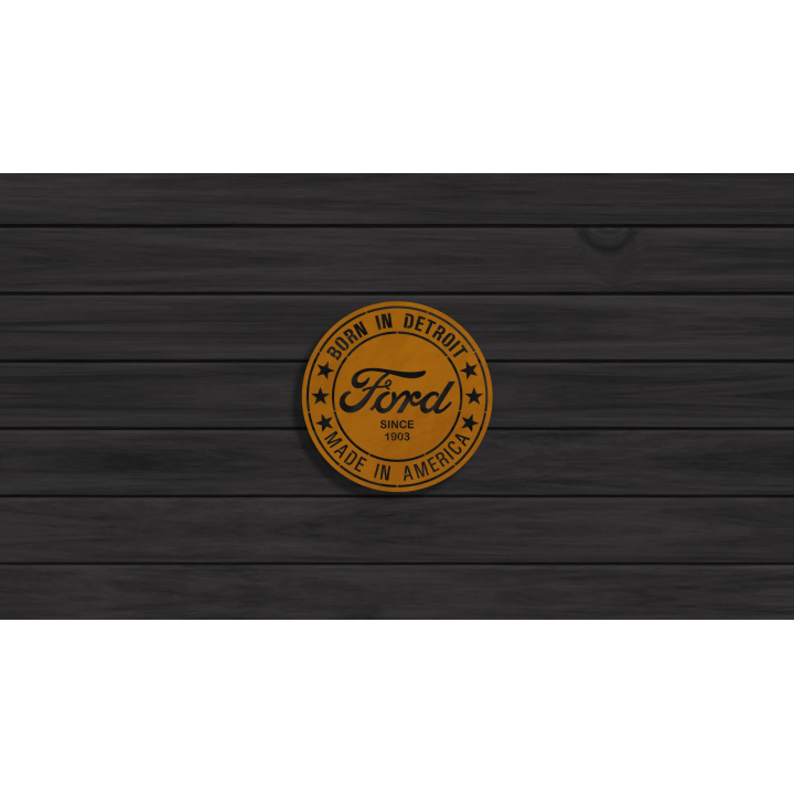 Ford "Born in Detroit" cortensteel sign