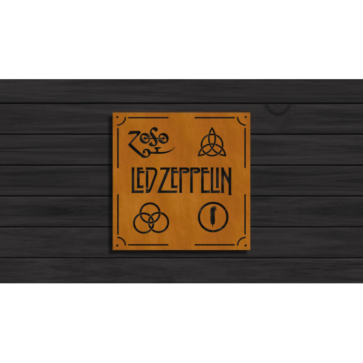 Led Zeppelin cortensteel sign