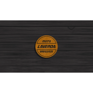 round Laverda cortensteel sign
