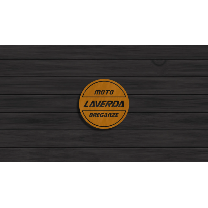 round Laverda cortensteel sign