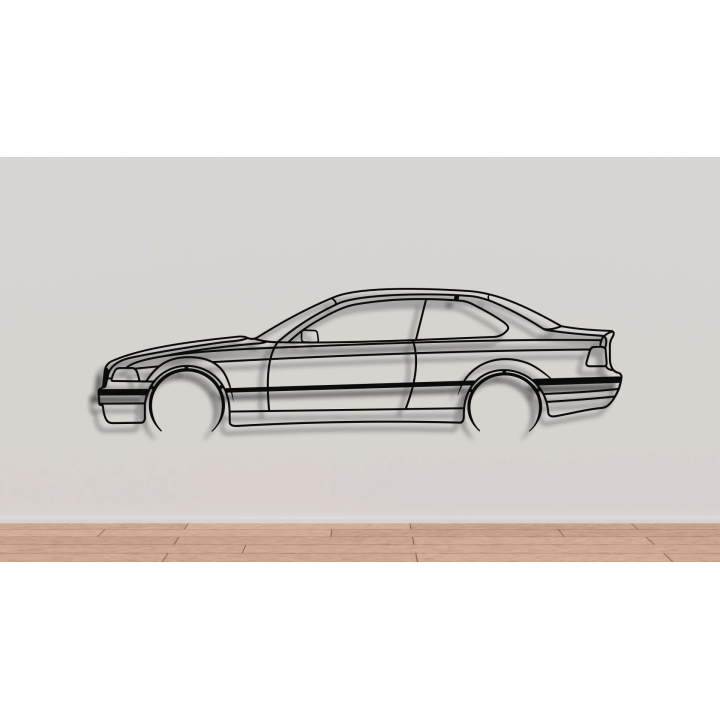 3 series BMW E36 coupe full silhouette