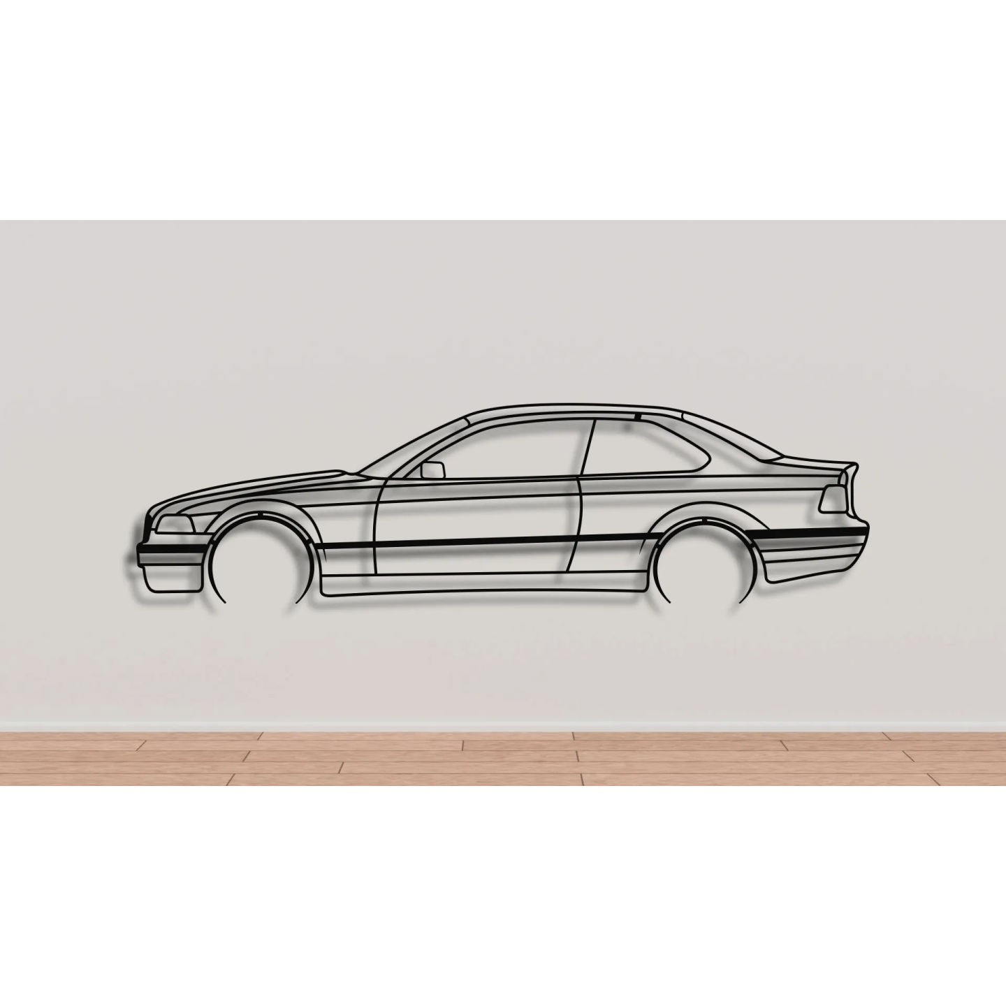 3 series BMW E36 coupe full silhouette
